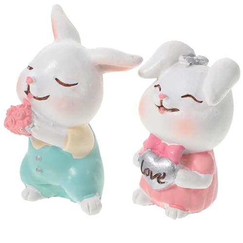 KONTONTY Entzückende Bunny Cake Topper Harz Kuchen Ornament Für Home Decor Auto Interieur von KONTONTY