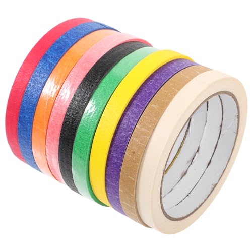 KONTONTY Farbige Masking Tapes Klebeband Für Malerarbeiten DIY Bastelprojekte Und Beschriftungen Ideal Für Innen Und Außenanwendungen 10 Verschiedene Farben von KONTONTY