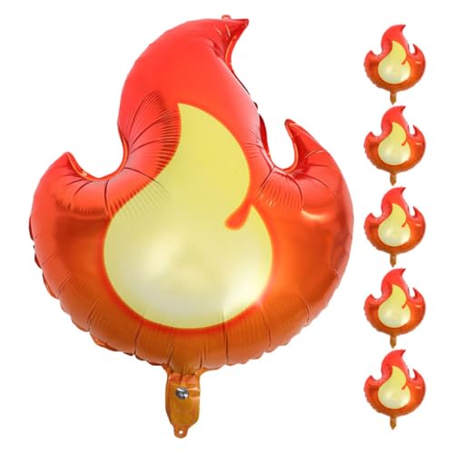 KONTONTY Flammenförmige Aluminium Folienballons Für Jungen Geburtstagsparty Feuerwehr Thema Partydeko Luftballons Für Kinderfest Geburtstagsbedarf von KONTONTY