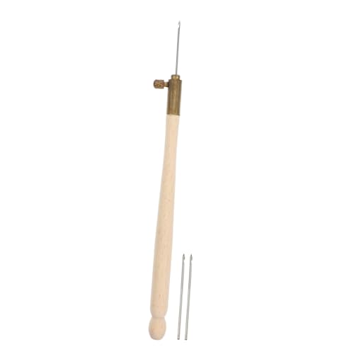 KONTONTY Französische Häkelnadel, Sticknadel-set, Holzgriff, Stricken, Perlensticken, Werkzeuge Mit 3 Austauschbaren Nadelköpfen, Tambour-haken von KONTONTY