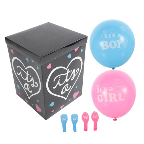 KONTONTY Gender Reveal Partybox Mit Luftballons Und Papierballons Dekoration Für Babyparty Inklusive Verdickte Gender Reveal Luftballons Für Unvergessliche Enthüllungsfeiern von KONTONTY