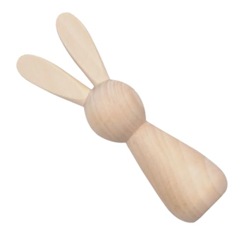 KONTONTY Hase aus Holz holzdeko Kuschelpuppe klein Augenpuppen Badespielzeug süße Sachen DIY leere Holzpflockpuppen Blanko-Peg-Puppen leere Holzpuppe Puppen aus Holz unbemalte Peg-Puppen von KONTONTY