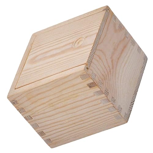 KONTONTY Kasten Geschenkverpackung Holzkiste Schmuck-teetassenetui Dekorative Für Den Haushalt Schmuck-organizer-fach Quadratische Vase Khaki Hölzern von KONTONTY