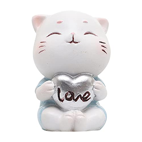 KONTONTY Kuchenverzierung Kuchenständer Kuchenschaber Kaninchen Kuchendeckel Katze essbarer Glitzer cute decor home decoration Katzenfigur Dekoration Kuchendekoration aus Harz Blue von KONTONTY