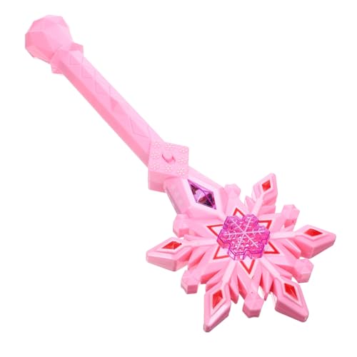 KONTONTY Leuchtender Zauberstab Schneeflocke Eisdrehstab Zauberstab aufleuchten Partyfee fairy wand zabawki dla dziewczynki Spielzeug Cosplay-Party-Requisite Mädchen Fee Stock Abs Rosa von KONTONTY