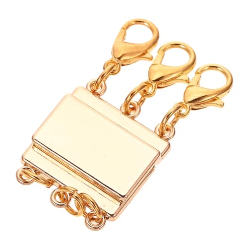 KONTONTY Magnetisches Drei Ring Schnallen Verschlussbrett Silberne Halskette Zange Kette Goldene Halskette Schmuck Halsketten Set Schmuckständer Halter Haken Armbänder von KONTONTY