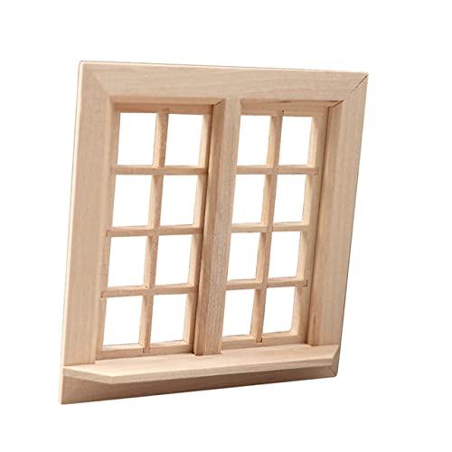 KONTONTY Mini Hausverzierung Mini Fenstermodell Ungefärbtes Mini Holzfenster Dekoratives Fenster Aus Unbehandeltem Für Kreative DIY Projekte Bastelarbeiten Und Miniaturgärten 15 von KONTONTY