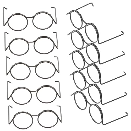 KONTONTY Puppenbrille Puppenbrillen Aus Runde Rahmenlose Brille Klassisches Zubehör Für Puppen Und Puppenaccessoires Für Kreative Rollenspiele Mini Brillen Basteln von KONTONTY