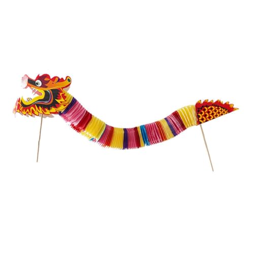 KONTONTY Papierschnitt Tanzspielzeug Foto Ornamente Handheld Foto Requisiten Handheld Decors Party Lieferungen Chinesisch Neujahr Papier Drache Chinesische 3D Papier Drache Neujahrsfoto von KONTONTY