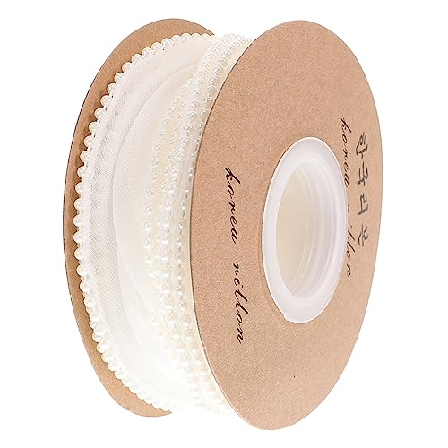 KONTONTY Perle Meerjungfrau seidenband ribbon wedding decor blumenschmuck Textilband weißer Spitzenbesatz Dekor Geschenkband für den täglichen Gebrauch verschleißfestes Bastelband Polyester von KONTONTY