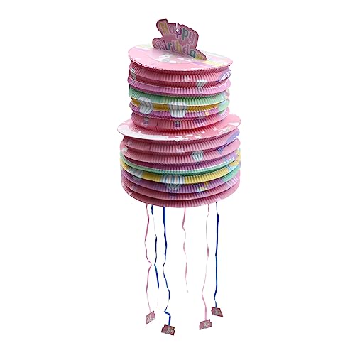 KONTONTY Piñata Eis Spielzeug Laternenverzierung Keksdosen Partei hängende Verzierung komfetti kinder mitgebsel kindergeburtstag Pinata-Hit-Spielzeug Pinata-Spielzeug für Kinder Papier Rosa von KONTONTY