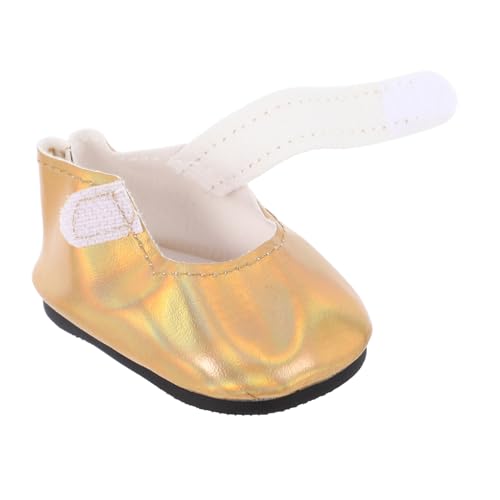 KONTONTY Puppenschuhe kinderspielzeug Mini Schuhe Puppen Modeaccessoires Puppen Kleidung Zoll Puppen Puppenkostümschuh wiedergeborene Babyschuhe Mini-Schuhfigur Miniatur-Fingerschuhe Golden von KONTONTY