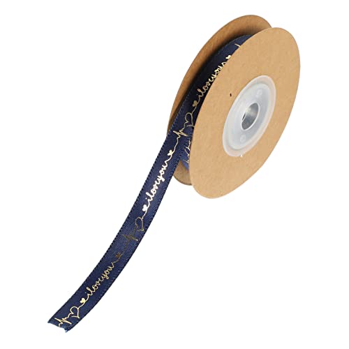 KONTONTY Schleife handwerk machen band Ich liebe dich Herzband Spitzenband Hochzeitsband DIY-Bänder seidenband ribbon eheringe Blumenverpackungsband Geschenkverpackungsbänder Polyester Navy von KONTONTY