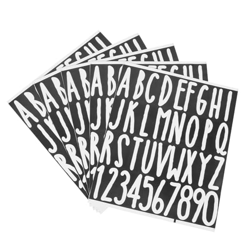 KONTONTY Selbstklebende Buchstaben Und Zahlen Aufkleber Für Briefkästen PVC Wetterfest DIY Alphabet Sticker Für Zuhause Und Büro Weiße Schriftzüge von KONTONTY