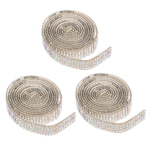 KONTONTY Schleifenbänder Dekoband Selbstklebend Selbstklebendes Strassband Diy Glitzerbänder Für Kostüme Und Dekoration Breite Multi Funktionale Rhinestone Ribbons Für Handwerk Und Kleidung von KONTONTY