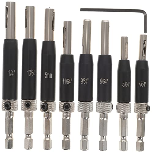 KONTONTY 8 Teiliges Set Hinge Bohrer Für Türscharniere HSS Präzisionsbohrer Mit 5/64'' 7/64'' 9/64'' 11/64'' 1/4'' Durchmesser Selbstzentrierende Kernbohrer Für Und von KONTONTY