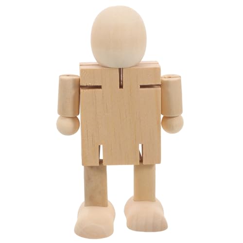 KONTONTY Transformierender Roboter Marionette Roboter Steckpuppen Unvollendet Roboter Für Erwachsene Diy Puppenmenschen Diy Holzroboter Holzhandwerksroboter Hölzern von KONTONTY