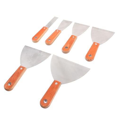KONTONTY Trockenbau-Messer-Set 6-teilig Spachtelmesser Polierte Holzgriffe Stahlklingen KONTONTY Trockenbau-Messer-Set 6-teilig Spachtelmesser Polierte Holzgriffe Stahlklingen von KONTONTY