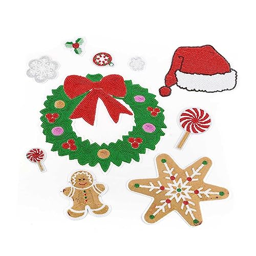 KONTONTY Weihnachts Themen Aufnäher Zum Aufbügeln Glitzernde Patches Für Kleidung Hüte Hosen Und äntel DIY Patch Set Für Festliche Dekoration von KONTONTY