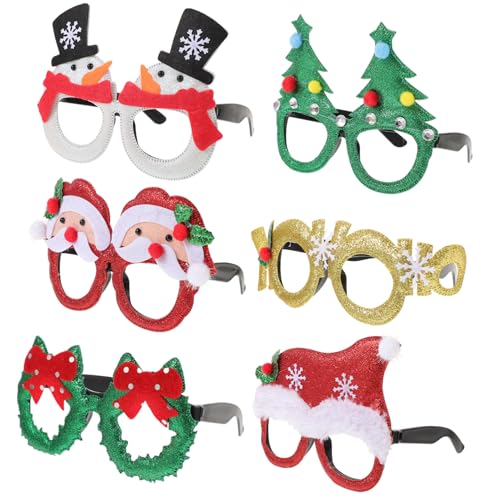 KONTONTY Brille Party Party Brille Weihnachtsbaum Schneemann Rentier Weihnachtsmann Und Mehr Perfekte Weihnachtsfeier Dekorationen Und Mitgebsel von KONTONTY