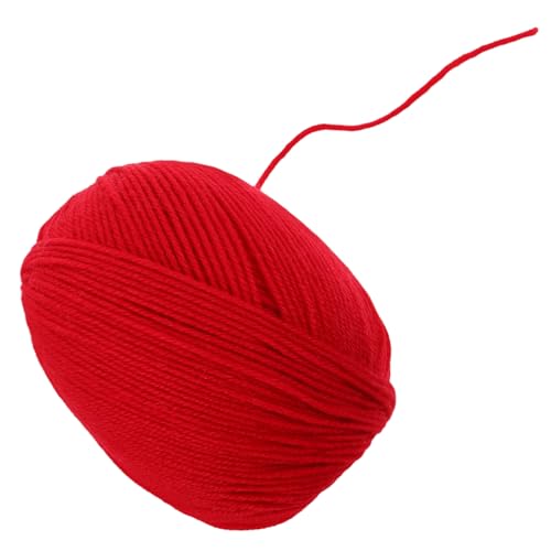 KONTONTY Wollfaden Grobes Baumwollgarn Garn Zum Handstricken Sockenwolle Zum Stricken Voluminöses Wollgarn Kammgarngarn Großes Garn Weißes Garn Zum Häkeln Garn Aus Merinowolle Sportgarn Rot von KONTONTY