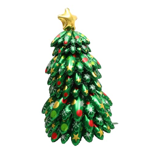 KONTONTY aufblasbarer tannenbaum überwintern xmas tree Weihnachts-Explosionsbaum Weihnachtsfeier-Dekorationsballon großer Weihnachtsbaumschmuck Weihnachtsbaum-Requisite Aluminiumfolie Green von KONTONTY