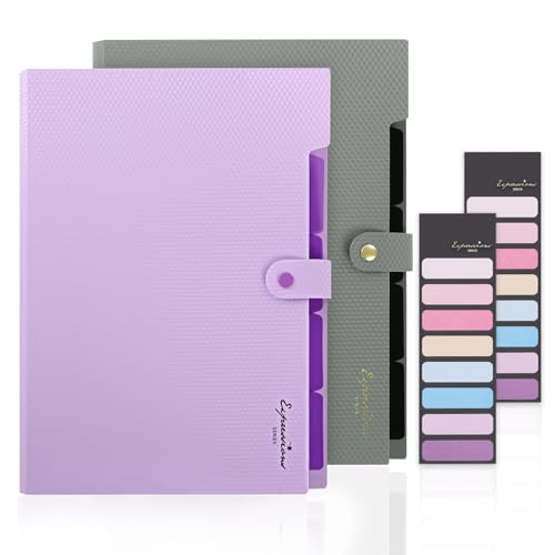 KONVINIT 2 Pack Fächermappe a4 Ordnungsmappe 4 Fächer Dokumentenmappe mit Schnalle Mappen Ordnersystem Kunststoff Papier Organizer Büro Schul von KONVINIT