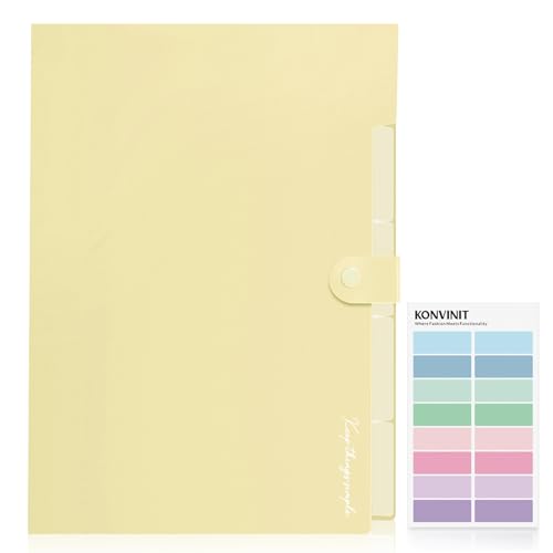 KONVINIT Dokumentenmappe a4 - Fächermappe Document Organizer mit 5 Tasche Mappe mit Fächern Große Kapazität Organizer Folder für Papier Arbeiten von KONVINIT