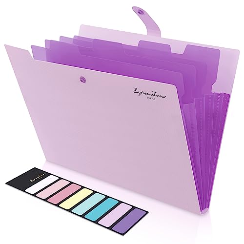 KONVINIT Fächermappe a4 Ordnungsmappe 4 Fächer Dokumentenmappe mit Schnalle Kunststoff Papier Organizer Büro Schul,purple von KONVINIT