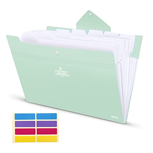 KONVINIT Dokumentenmappe a4,Mappe mit 7 fächern Fächermappe mit Druckknopf für Büro Hause Schule Document Organizer Folder für papier,hell blau von KONVINIT