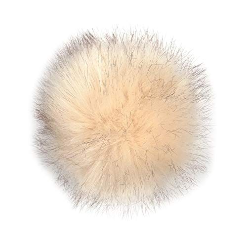 KOOSUFA Kunstfell Bommel Pompon Fellbommel für Mützen Beanies Auto Schlüsselanhänger Tasche Deko (Beige, 9cm) von KOOSUFA