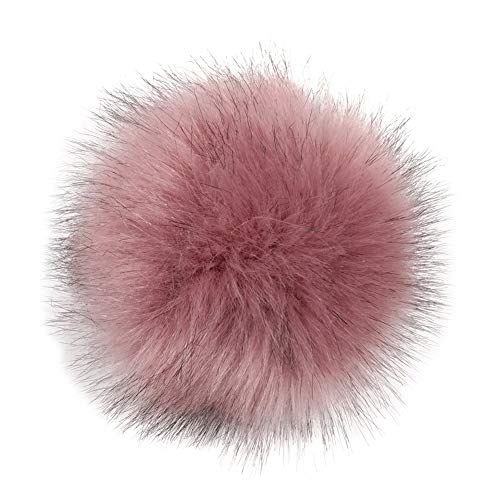 KOOSUFA Kunstfell Bommel Pompon Fellbommel für Mützen Beanies Auto Schlüsselanhänger Tasche Deko (Bohne, 10cm) von KOOSUFA