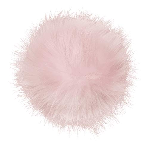 KOOSUFA Kunstfell Bommel Pompon Fellbommel für Mützen Beanies Auto Schlüsselanhänger Tasche Deko (Hellrosa, 9cm) von KOOSUFA