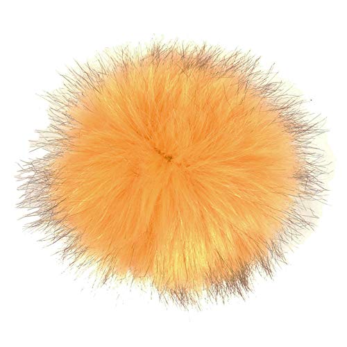 KOOSUFA Kunstfell Bommel Pompon Fellbommel für Mützen Beanies Auto Schlüsselanhänger Tasche Deko (Kurkuma, 10cm) von KOOSUFA