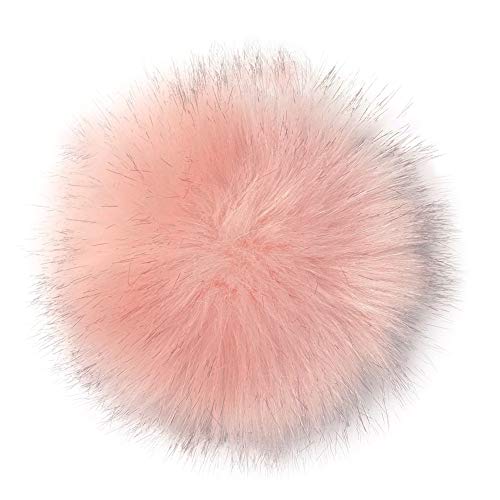 KOOSUFA Kunstfell Bommel Pompon Fellbommel für Mützen Beanies Auto Schlüsselanhänger Tasche Deko (Rosa, 10cm) von KOOSUFA