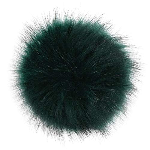 KOOSUFA Kunstfell Bommel Pompon Fellbommel für Mützen Beanies Auto Schlüsselanhänger Tasche Deko (Tinte grün, 10cm) von KOOSUFA