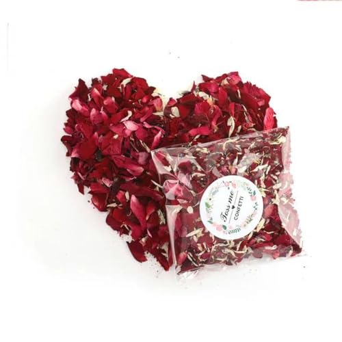 1–50 Stück Hochzeits-Konfetti, Rosen, natürliche getrocknete Blumen, Hochzeit, DIY, Aromatherapie, Party-Dekoration, Rosenblätter, Rot, 10 kleine Packungen von KOPGBM