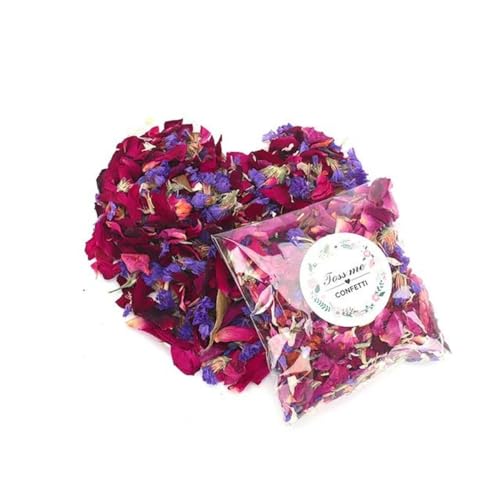 1–50 Stück Hochzeits-Konfetti, Rosen, natürliche getrocknete Blumen, Hochzeit, DIY, Aromatherapie, Party-Dekoration, Rosenblätter, violett, 20 kleine Packungen von KOPGBM