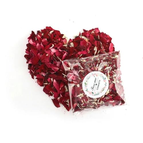 1–50 Stück Hochzeitskonfetti, Rose, natürliche getrocknete Blume, Hochzeit, DIY-Aromatherapie, Party-Dekoration, Rosenblätter, rot, 20 kleine Packungen von KOPGBM