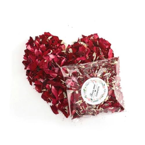 1–50 Stück Hochzeitskonfetti, Rosen, natürliche getrocknete Blumen, Hochzeit, DIY-Aromatherapie, Party-Dekoration, Rosenblätter, rot, 1 kleine Packung von KOPGBM