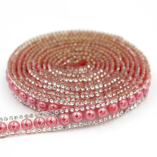 1 Yard klassische Farbe Perlen-Strass-Hotfix-Band Band Kristall-Strass-Dekoration zum Aufbügeln auf Schuhe, Kleidungszubehör-08-1 Yard von KOPGBM