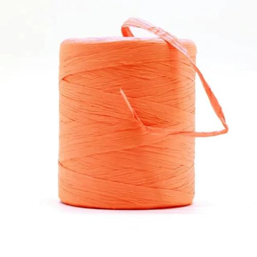 180 m/Rolle Bastseilgarn Bio-Strohgarn zum Stricken von Sommerhüten, Taschen, Geschenkboxen, Verpackung von Geschenkpapier, Bindfadenseil, orange von KOPGBM