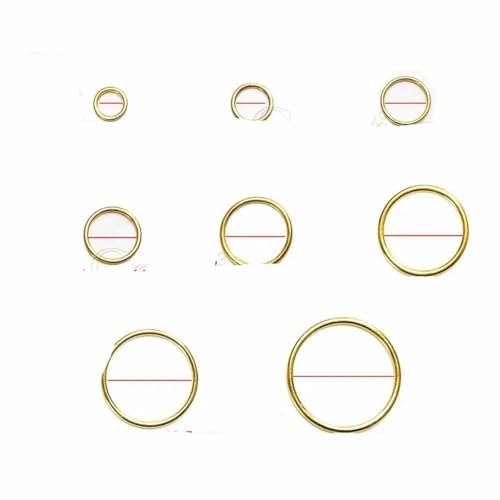 50 Stück verstellbare Schnallen für BH-Träger aus Metall, Unterwäsche-Schieber, Ringe, Clips zum Anpassen der Dessous, DIY-Zubehör, Größe 6 mm ~ 25 mm – 12 mm, goldene Ringe von KOPGBM