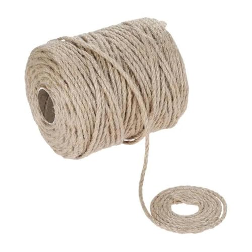 Natürliches Juteseil, 1 mm – 12 mm, Khaki, Stoffschnur, Rollen, Hanf, gedrehte Kordel, Makramee-Schnur, DIY, handgefertigte Geschenkverpackung, Etikettendekor, 4 mm, 100 Meter von KOPGBM