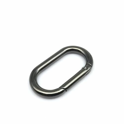 Ovaler O-Ring mit Feder, zum Öffnen, Riemenschnalle für Ledertaschen und Handtaschen, Schlüsselanhänger, Hundekette, Schnappverschluss, Karabiner, Innenbreite 16 mm, Schwarz von KOPGBM