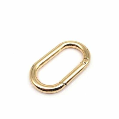 Ovaler O-Ring mit Feder, zum Öffnen, Riemenschnalle für Ledertaschen und Handtaschen, Schlüsselanhänger, Hundekette, Schnappverschluss, Karabinerhaken, Innenbreite 23 mm, Hellgold von KOPGBM