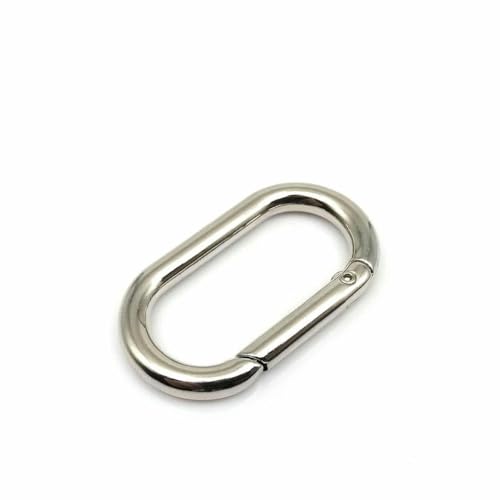 Ovaler O-Ring mit Feder, zum Öffnen, Riemenschnalle für Ledertaschen und Handtaschen, Schlüsselanhänger, Hundekette, Schnappverschluss, Karabinerhaken, Innenbreite 23 mm, Silber von KOPGBM