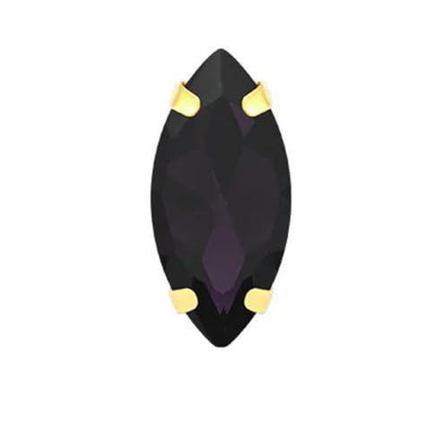 Pferdeauge, bunte Strasssteine zum Aufnähen mit goldener Klaue, Glaskristall, Aufnäher für Kleidungszubehör, Amethyst, 5 x 10 mm, 50 Stück von KOPGBM