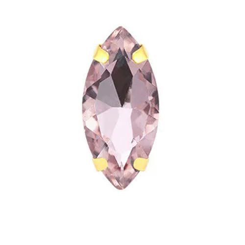 Pferdeauge, bunte Strasssteine zum Aufnähen mit goldener Klaue, Glaskristall, Aufnäher für Kleidungszubehör, Rosa, 9 x 18 mm, 20 Stück von KOPGBM