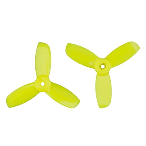 KOPHENIX Propellerflugzeug-Ersatzteil, 1,9X4X3 3-Blatt-PC-Propeller mit quadratischem Loch, for FPV Racing Freestyle 2-Zoll-Cinewhoop-Drohnen(Size:4Pairs Yellow) von KOPHENIX
